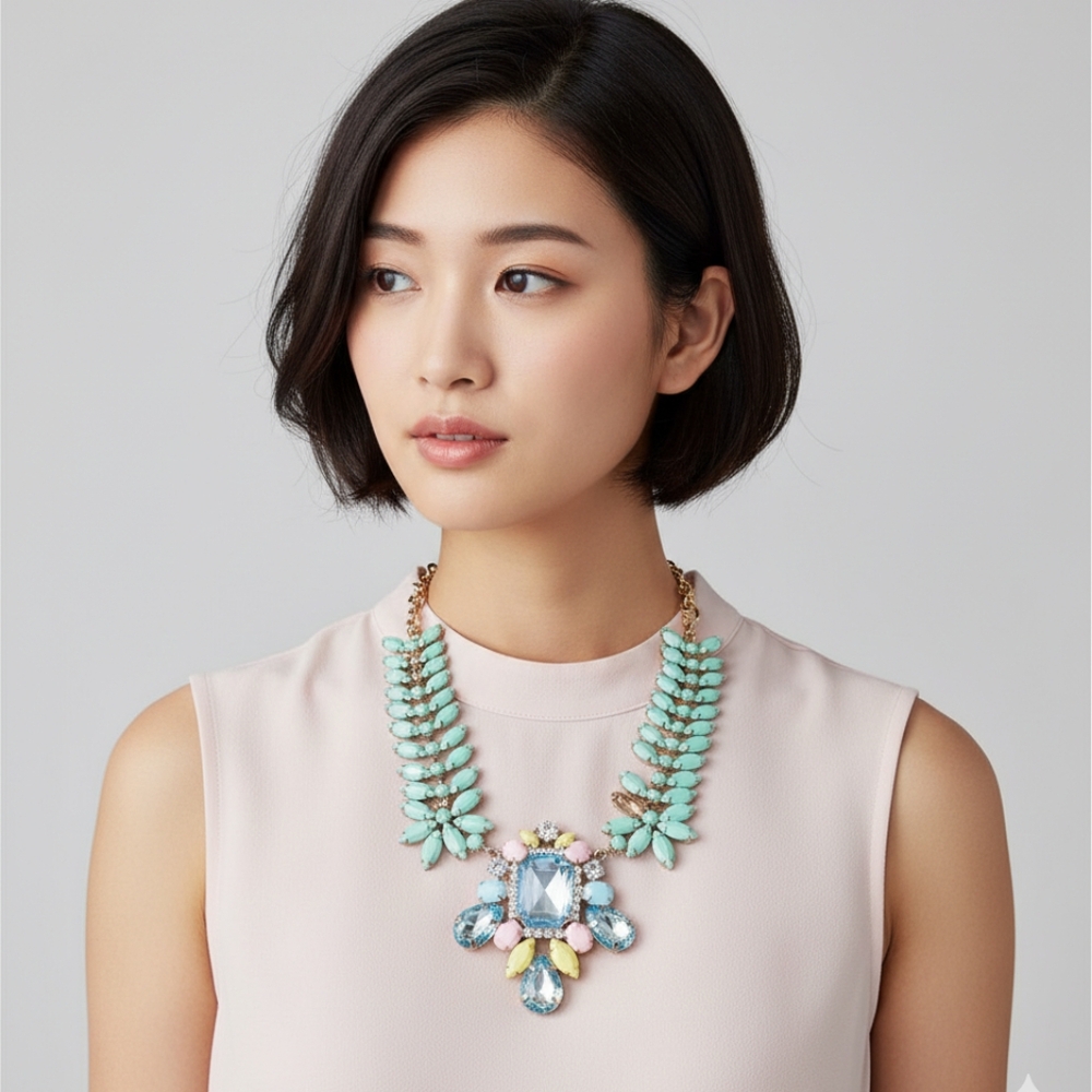 Jade Cara NY Gemstone Studded Necklace